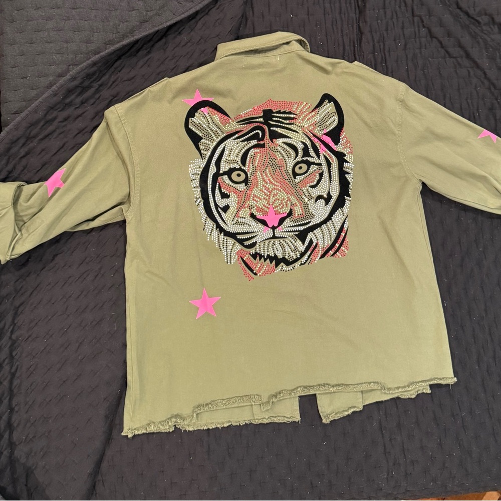 Velvet Olive Green Button-Up Shirt